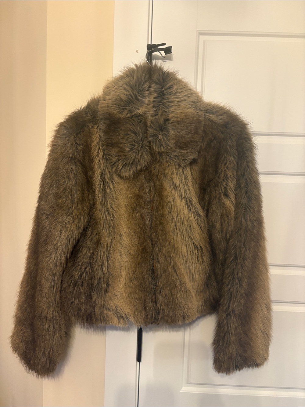 Maeve by Anthropologie Faux Fur Brown Jacket